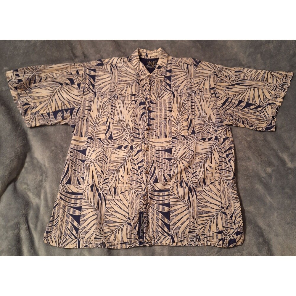 Bamboo Cay Men’s Hawaiian Shirt Flower Button Short Sleeve Size XL